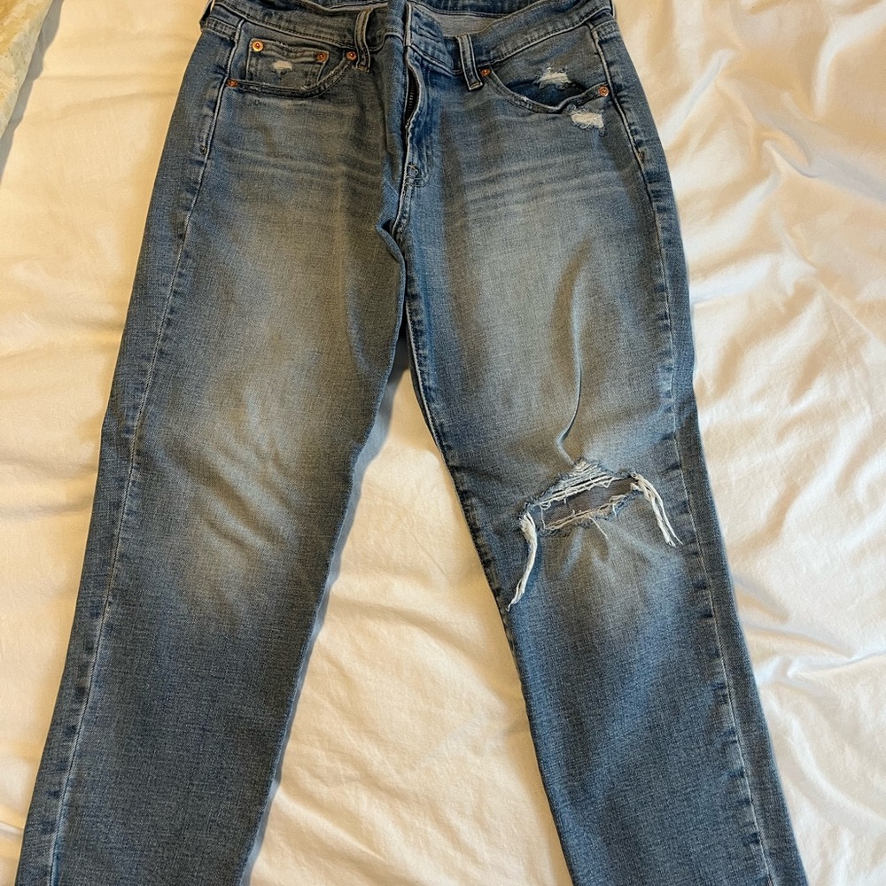 Women's Blue Distressed Jeans